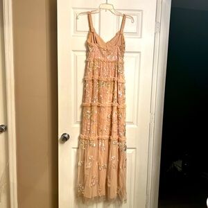 Beautiful blush fun formal dress. Adjustable straps.